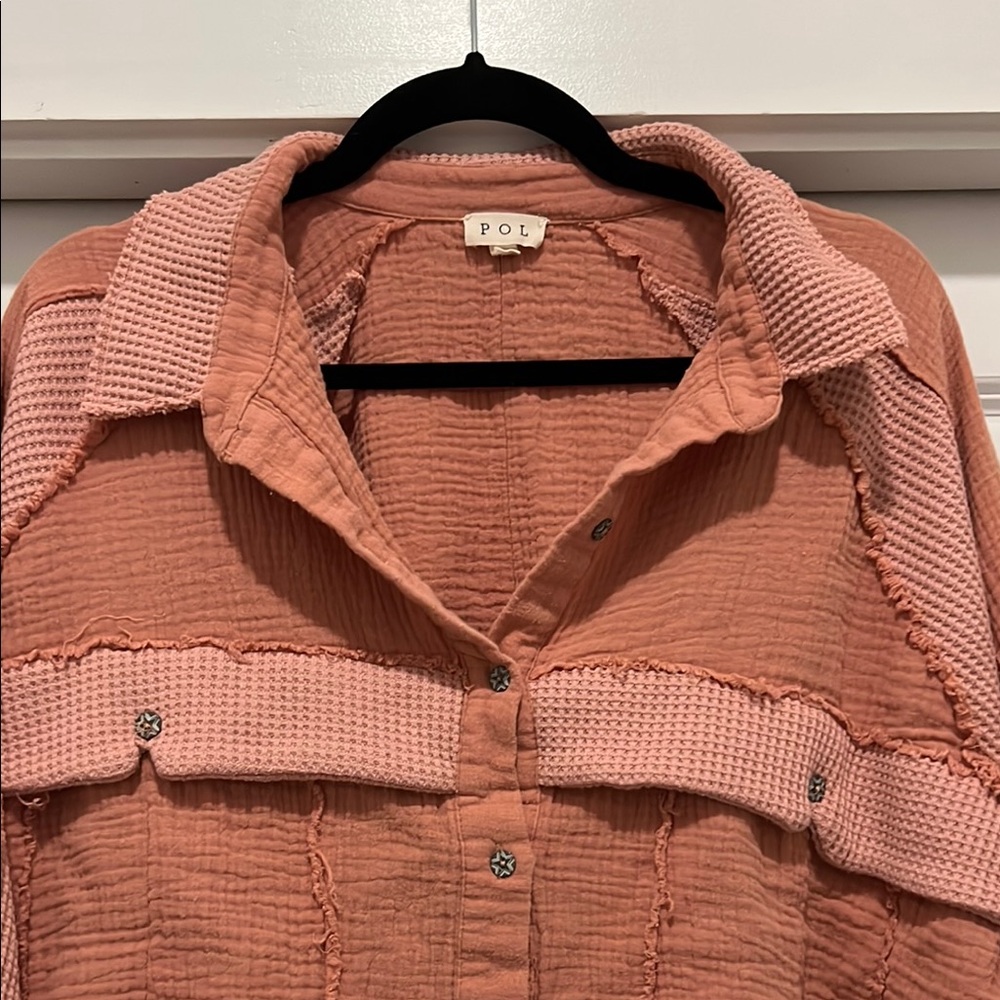 Women's Rust Button-Up Top - Picture 2 of 5